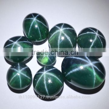 121 Ct Emerald Green Star Sapphire 6 Rays Lab Created Stone