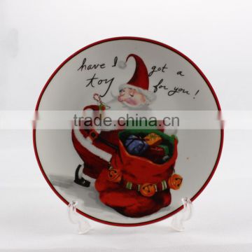 Decorative christmas porcelain plate linyi supplier
