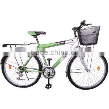 26 steel simple men bike mountain bike with basket