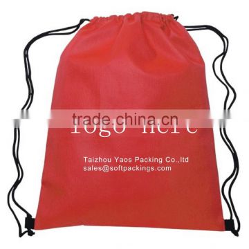 cheap promotional drawstring bag, reusable grocery backpack shopping bag, non woven drawstring bag with custom logo