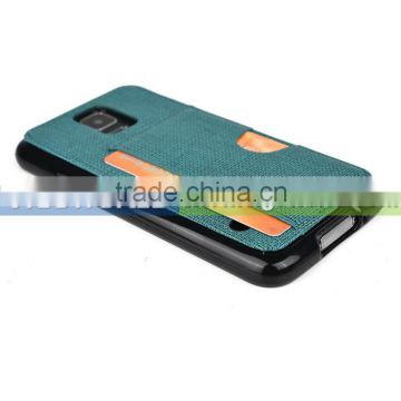 Pu lagging tpu cover with card holder for samsung galaxy s5