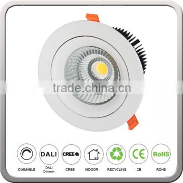 Dimmable LED cob down light recessed with 40w cob downlight in high quality
