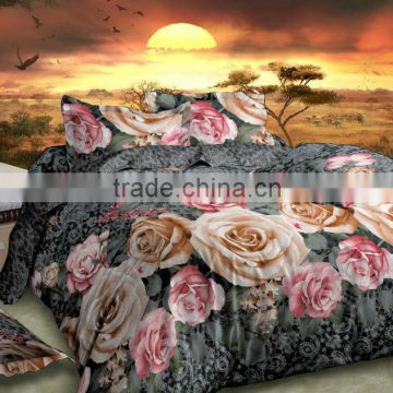popular 3D flower printing textile for bedsheet