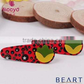 Red Floral covers mini metal snap hair clips