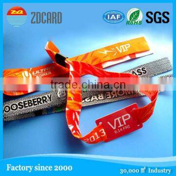 2017! biggest factory One-Time use fabric RFID wristband price for events