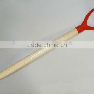 Wooden Shovel Handle with red grip