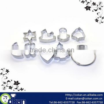 8pcs Stainless Steel Cookie Cutter Set with Metal Ring,Biscuit Cutter Set,Cookie Mold Set CK-CM0563