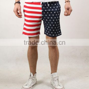 mens usa flag shorts, american style cotton shorts