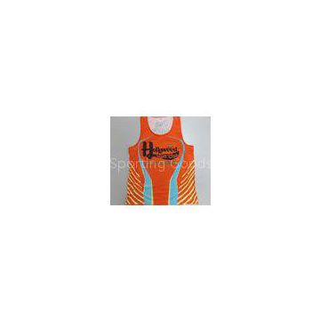 Orange Summer Sublimated Running Wear Mens Basketball Vest