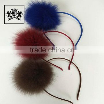 Newly Cute Accessories Child Fox Fur Pom Pom Headband
