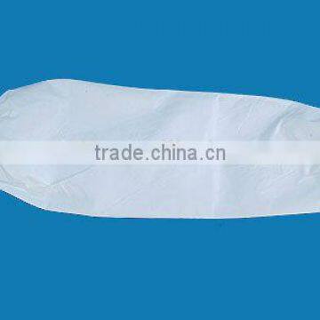 Nonwoven dispsoable arm sleeve with elastic