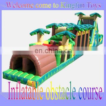 Giant tropical inflatable obstacle playground game