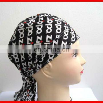 Custom design full mold logo printing cotton pirate hat cheap bandana cap for kids and adults