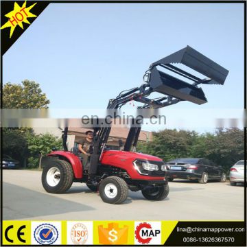 Professional manufacturer mini farm tractor 404 with front bucket