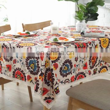Colored geometric tablecloth Party Table Cloth Custom Design Cotton Table Cloth
