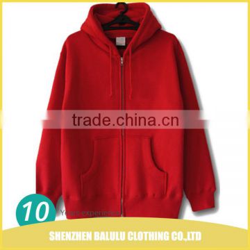 Chines manufacturer zipper pocket hoodie with 35% polyester and 65% carton
