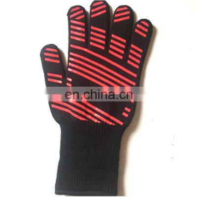 Amazon Custom Silicone Printed Aramid Fiber Heat Resistant BBQ Grill Oven Gloves