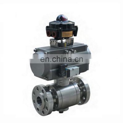 COVNA DN200 8 inch 800LB Double Flange Type Metal Seated Forged Steel Pneumatic Actuated Ball Valve