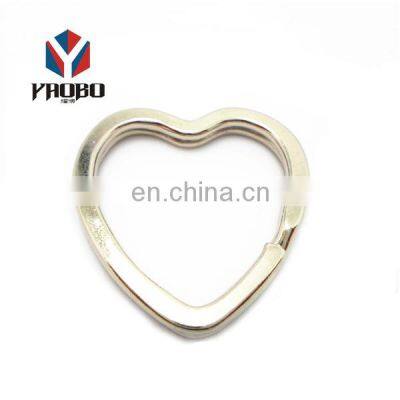 New Design key split ring stainless steel Accessories Heart Snap Hook metal color split key ring