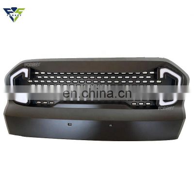 4x4 Pick Up ABS Front Modified Grille For Ranger T7 2016 2017 2018 With LED Decorative Brake Running Daytime Light