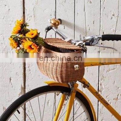 Hot Sale Handcrafted Best seller Rattan Bike Basket for Kids and Adults Wholesale made in Vietnam