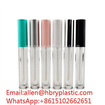 low moq 5ml fancy lip gloss tube luxury empty cosmetic lip gross tube manufacturer wand tube lipglosses with brush applicator
