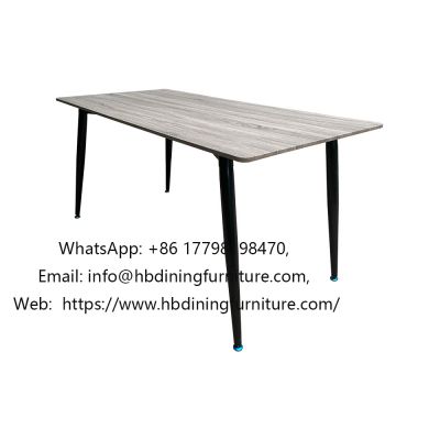 Rectangular MDF dining table with black legs