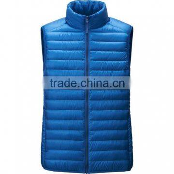 blue color wholesale 100% polyester men quilted vest winter custom
