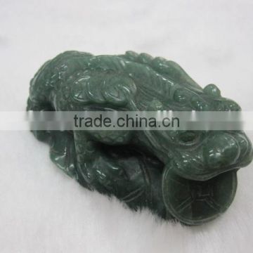 Carved green jade gemstone craft