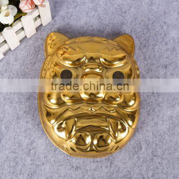 festival golden color plastic pvc 3D custom plastic mask party mask animal face mask