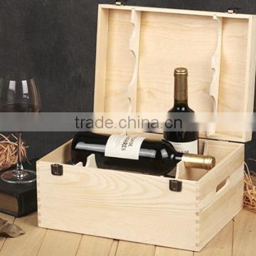 Eco feature wooden wine box with holder