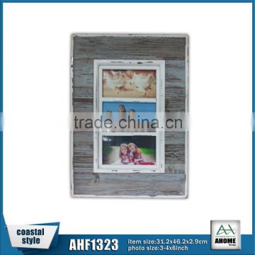 4X6" Triple Wooden Photo Frame Antique Color