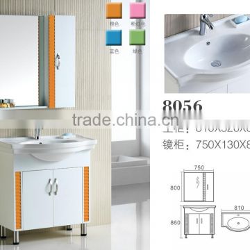 8056 Ceramic Counter top Cabinet Basin thin edge basin Bathroom Sink PVC Vanity