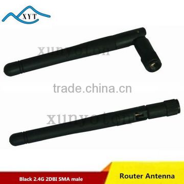 Factory Price Wifi 2.4G Wireless 2dbi gain Rubber Antenna with SMA male