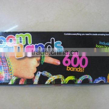 New design paper box packing loom band ruber band EN71