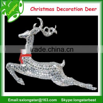 Life Size Silver Plated Christmas Deer Statue Ornaments