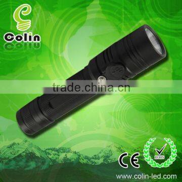 850Lm powerful aluminum led long range rechargeable torch with 18650 Rechargeable Lithium battery /2XCR123A