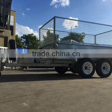 12x5ft Hot Dipped Galvanized Heavy Duty Hydraulic Tandem Trailer With Cage