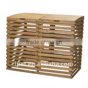 Large Cheap Outdoor Wooden Double Trash Bin