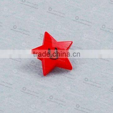 Chrysanthemum Garment Accessories Buttons Red Star Shaped