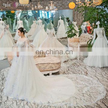 gt902 2017 luxury high quality cape white muslim lace bridal gown muslim wedding dress