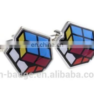 novelty functional Colorful magic square cube game mens accessories cufflinks
