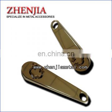 metallic zipper puller with custom logo