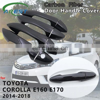 for Toyota Corolla E160 E170 2014 2015 2016 2017 2018 4 PCS Exterior Carbon Fiber Door Handle Cover Catch Trim Car Accessories