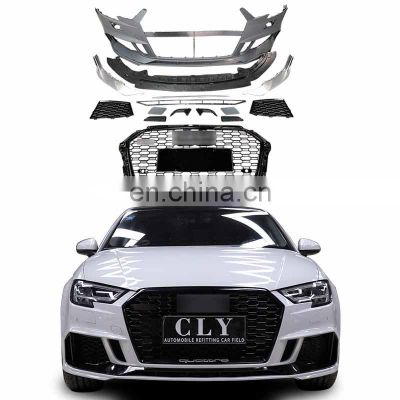 Genuine Body Parts Front car bumpers For 2017 2018 2019 Audi A3 Change to RS3 Body kits with Grill
