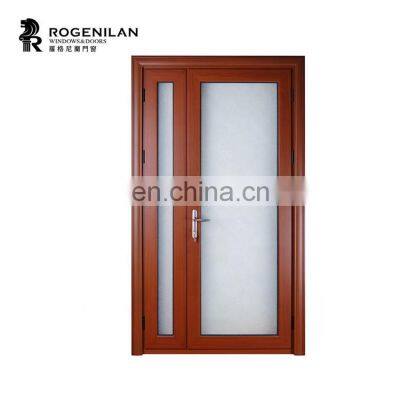 ROGENILAN 45 series mother and son door latest design wooden color casement door