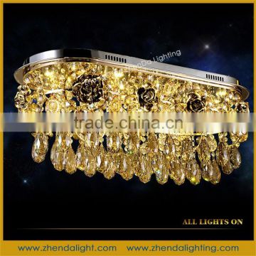 2016 Rectangular new brilliant led Crystal chandelier lights and suspension lamps