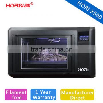 HORI X500-D metal 3d printer, printing dual extruder 3d printer, cheap rapid prototyping
