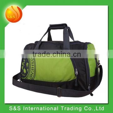 Customized large capacity sling handle sports gym bag with shoes compartment