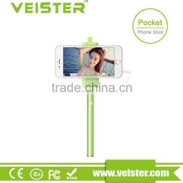 Extendable Wholesale Self Portrait Selfie Handheld Monopod with Aux Cable for Smartphones